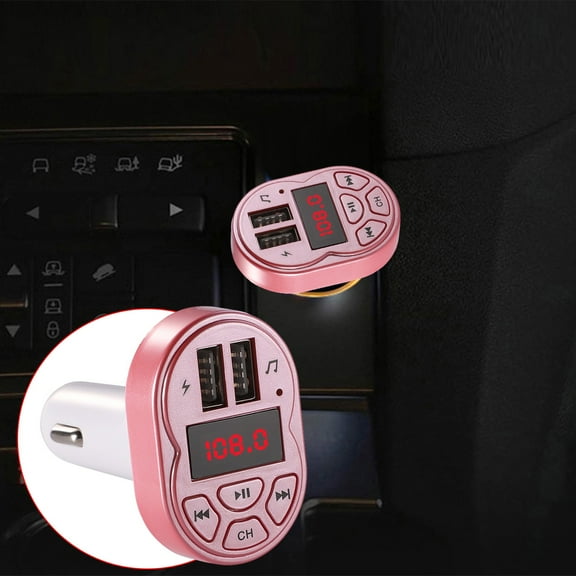 Christmas Gifts Liweisiy Car Mp3 Smart Fast Charge Lossless Sound Quality Hands- Call Multi-Function Play Voice Broadcast Intelligent Protection D971 Pink 11.5*8.6*4.3Cm