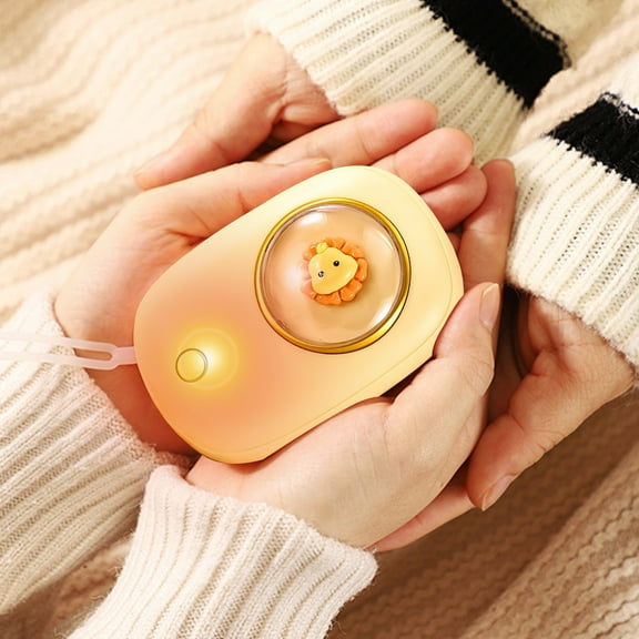 Christmas Gifts Liweisiy Portable Type-C Rechargeable Hand Warmer Two-Speed Therat Adjustable Hand Warmer D2257 Yellow Free Size