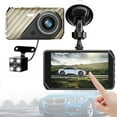 thumbnail image 1 of Christmas Gifts Liweisiy Smart Touchcontrol 4-Inch Hd Screen Dash Cam Front And Rear Dual Recording 170 ° Wide-Angle Reverse Image Motion Detection G Sensor 24H Parking Monitoring D27 Black Free Size, 1 of 9
