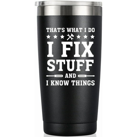 Christmas Gifts For Men, Birthday Gifts For Men, Funny Dad birthday Gift from Daughter Son, Cool Gifts for Husband, Grandpa, Uncle, Old Men - 20oz Insulated Dad Tumbler, Black