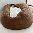thumbnail image 1 of Christmas Gifts New 1pc Chair Cover Large Circular SoftFluffy Comfortable Velvet Sofa Cover for Living Room Bedroom Office Home Decoration ONLYCover NO FILLER 180cmx90cm, Brown, 1 of 5