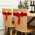 thumbnail image 1 of Christmas Gifts New Christmas Bow Chair Decoration Ties Bow Stretch Floating Decorative Tape for Many Holiday Party Decorations Chair Cover Not Included, Red, 1 of 9