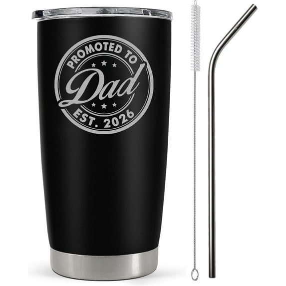 Christmas Gifts For New Dad 2026 Tumbler 20 Oz, Promoted to Dad Est 2026 Mug, Daddy Established 2026 Coffee Cup, 1st Time Fathers Day And Christmas Gifts, Daddy To Be Gift Ideas, Papa Travel Cup