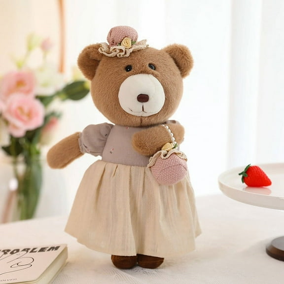 Christmas Gifts PEONAVET Critters Town Series Cute Couple Doll With Fashion Cute Stuffed-Animals Rabbit Bear,Couple Gift Soft Plush Toy