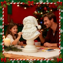 Christmas Gifts Santa Bust Christmas Tabletop Decoration, White Santa Head Bust Statue, Resin Christmas Figurines Ornaments, for Tabletop Bookshelf Bedroom Office Home Decor
