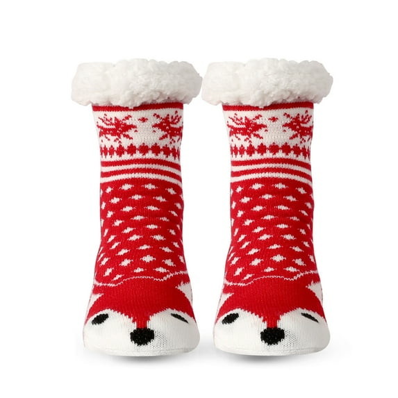 Christmas Gifts Savings! TMOYZQ Christmas Fuzzy Slipper Socks for Women, Fluffy Slipper Socks Winter Warm Wool Socks Plush Thick Boot Socks for Christmas Presents, Holiday Party Supplies