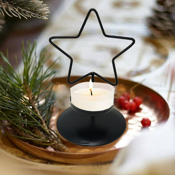 Christmas Gifts Star Modeling Candle Holders Small Iron Base For Home Decor Christmas Decorations Table Centerpiece
