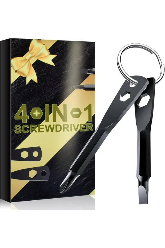 Christmas Gifts Stocking Stuffers for Men Adults, Tools Gifts for Men Boyfriend 4-in-1 Keychain Screwdriver Set with Phillips,Cool Stuff Ideas Gadgets for Him Fathers Day Anniversary Birthday Pre