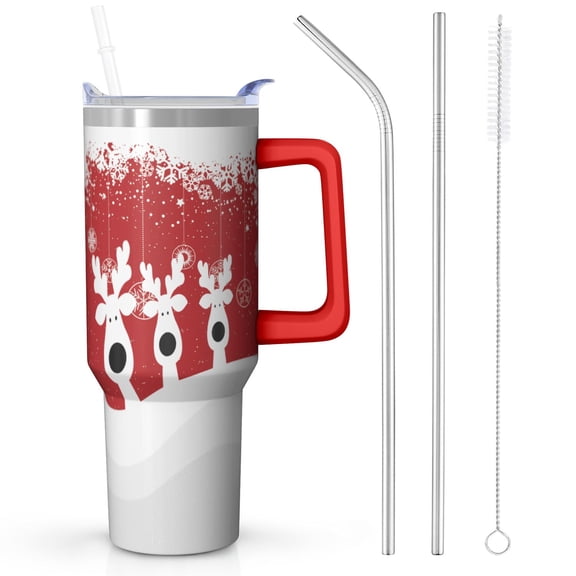Christmas Gifts Tumbler 40oz - Stainless Steel Vacuum Insulated w/Straw, Leakproof Travel Cup Gift Set