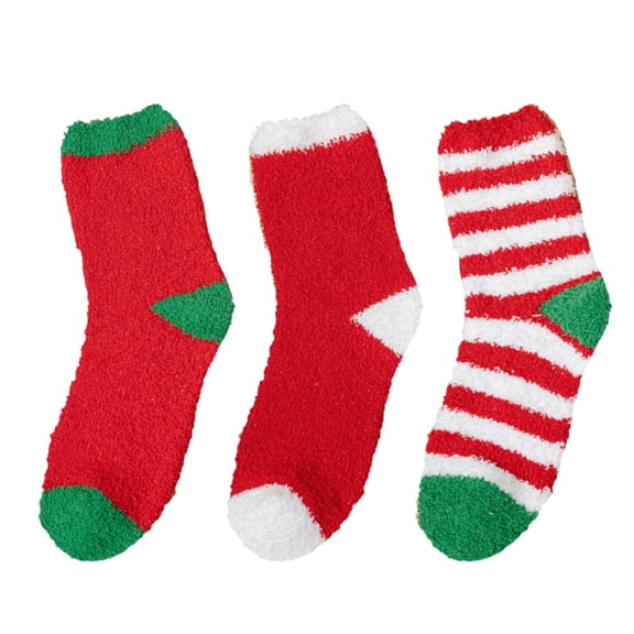 Christmas Gifts Warm Socks for Women Winter Fashion Santa Cute Colorful Holiday Winter Socks Brick Red