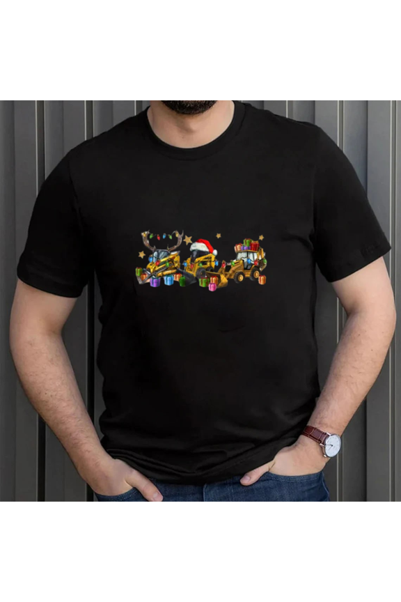 Christmas Gift Cranes Graphic Holiday Festive Artistic Winter Design Unisex T-Shirt, up to size 5XL