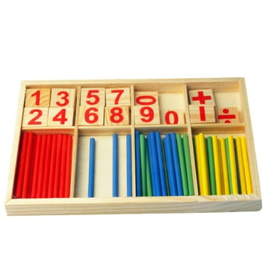 Counting Stick Calculation Math Educational Toy, Wooden Number Cards and Counting Rods Box