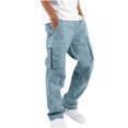thumbnail image 1 of Christmas Gifts for Men Zpanxa Cargo Pants for Men Casual Multiple Pockets Outdoor Straight Type Fitness Pants Cargo Pants Trousers Light Blue XXL, 1 of 6