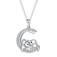 thumbnail image 1 of Mother's Day Gifts for Women, 925 Sterling Silver Elephants Necklace Birthday Jewelry Present for Women, Gifts for Mom Wife Daughter, 1 of 5