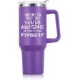 thumbnail image 1 of Christmas Gifts for Women,Inspirational Thank You Birthday Gifts for Her Mom Wife Girlfriend,Sister 40 oz Tumbler with Handle and Straw,Purple, 1 of 6