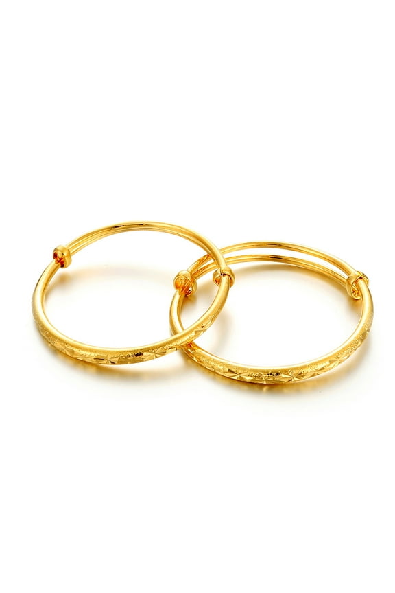 Christmas Gifts for baby 2pcs/lot 18K Gold Plated Stars Children Kids Lucky Bangles &bracelets Birthday Present for Boys and Girls