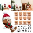 thumbnail image 1 of Christmas Gifts For kids, Wooden Man Figurine With Hat and Scarf, Handmade Feet Wood-en Car Dashboard Decorations with 12 PCS Expressions, Funny Wood Desktop Decor(A), 1 of 9