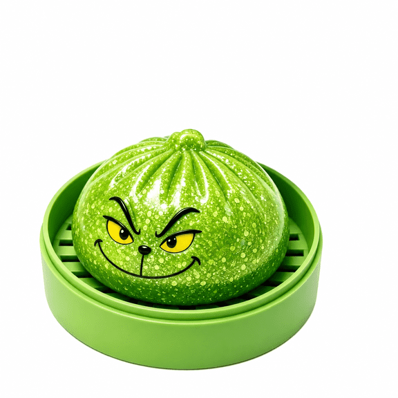 Christmas Gillter Monster Dumpling, Dumplings Squishy with Steamer Stress Balls for Holiday & Birthday Gifts