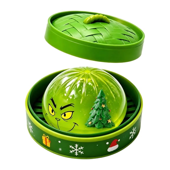 Christmas Gillter Monster Dumpling Squishy Mystery Box,3.35-Inch Dumplings Squishy with Steamer Stress Balls for Holiday & Birthday Gifts,Cheese Squishy Stress Relief Sensory.