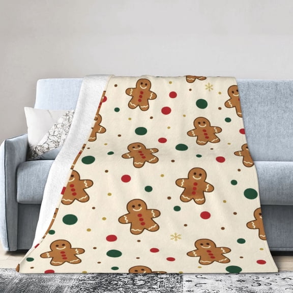 Christmas Gingerbread Blanket Cookie Snowflake Soft Cozy Throw Blanket Gift for teenager 50x40