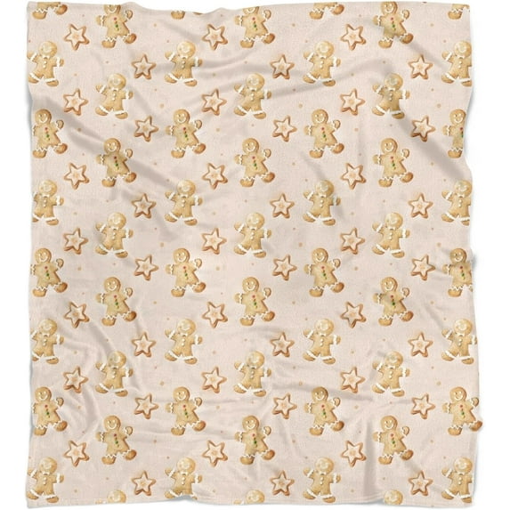 Christmas Gingerbread Blanket Soft Cozy Lightweight Xmas Throw Blanket for Couch Sofa Bed Living Room Home Decor for Boys Girls Kids Adults Gift 50x60 inch