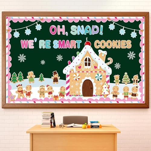 Christmas Gingerbread Bulletin Board Decorations Set with Borders ...