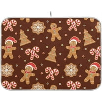 Christmas Gingerbread Candy Dish Drying Mat 18 x 24 for Kitchen Counter Decor Merry Xmas Fast Absorbent Tableware Dishes Pad Baby Bottle Rack Drainer Mats Heat Resistant Kitchen Accessories