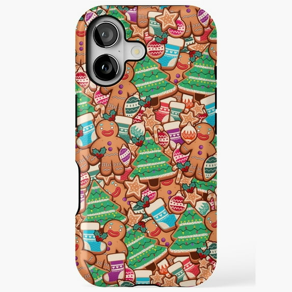 Christmas Gingerbread Cookie Festive Print Style iPhone Case 17 11 12 13 14 15 16 Pro Max