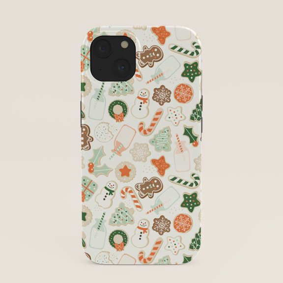 Christmas Gingerbread Cookies, Candy Canes and Snowmen Tough Case for Apple iPhone Series, Polycarbonate and TPU