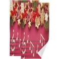thumbnail image 1 of Christmas Gingerbread Cookies Hand Towels 2 PCS, Musical Notes Kitchen Towel Ultra Soft and Highly Absorbent,Decorative Fingertip Face Towel for Bathroom Hotel, 28.3"x14.4", 1 of 5