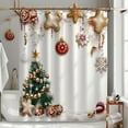 Christmas Gingerbread Cookies & Pine Tree Garland Shower Curtain