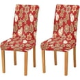 thumbnail image 1 of Christmas Gingerbread Cookies Red Dining Room Chair Covers Winter Snowman Xmas Snowflakes Chair Slipcovers Stretch Seat Protector Removable Chair Cover For Home Kitchen Restaurant Hotel 4pcs, 1 of 6