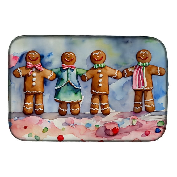 Christmas Gingerbread Dish Drying Mat 14 in x 21 in