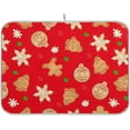 thumbnail image 1 of Christmas Gingerbread Dish Drying Mat for Kitchen Counter Red Tree Snowflakes Microfiber Dry Dishes Mats Drainer Mat 16 x 18 in Dish Drying Pad Countertops Mat, 1 of 7