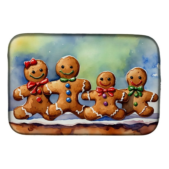 Christmas Gingerbread Dish Drying Mat 14 in x 21 in