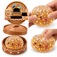 thumbnail image 1 of Christmas Gingerbread Dumpling Squishy Toys, Glitter Gingerbread Edition Dumpling, Stress Relief Sensory Squeeze for Holiday Gifts Party Favors, 1 of 8