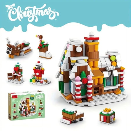 Christmas Gingerbread House Building Block Toy, 6-in-1 Assembly Toy For Children