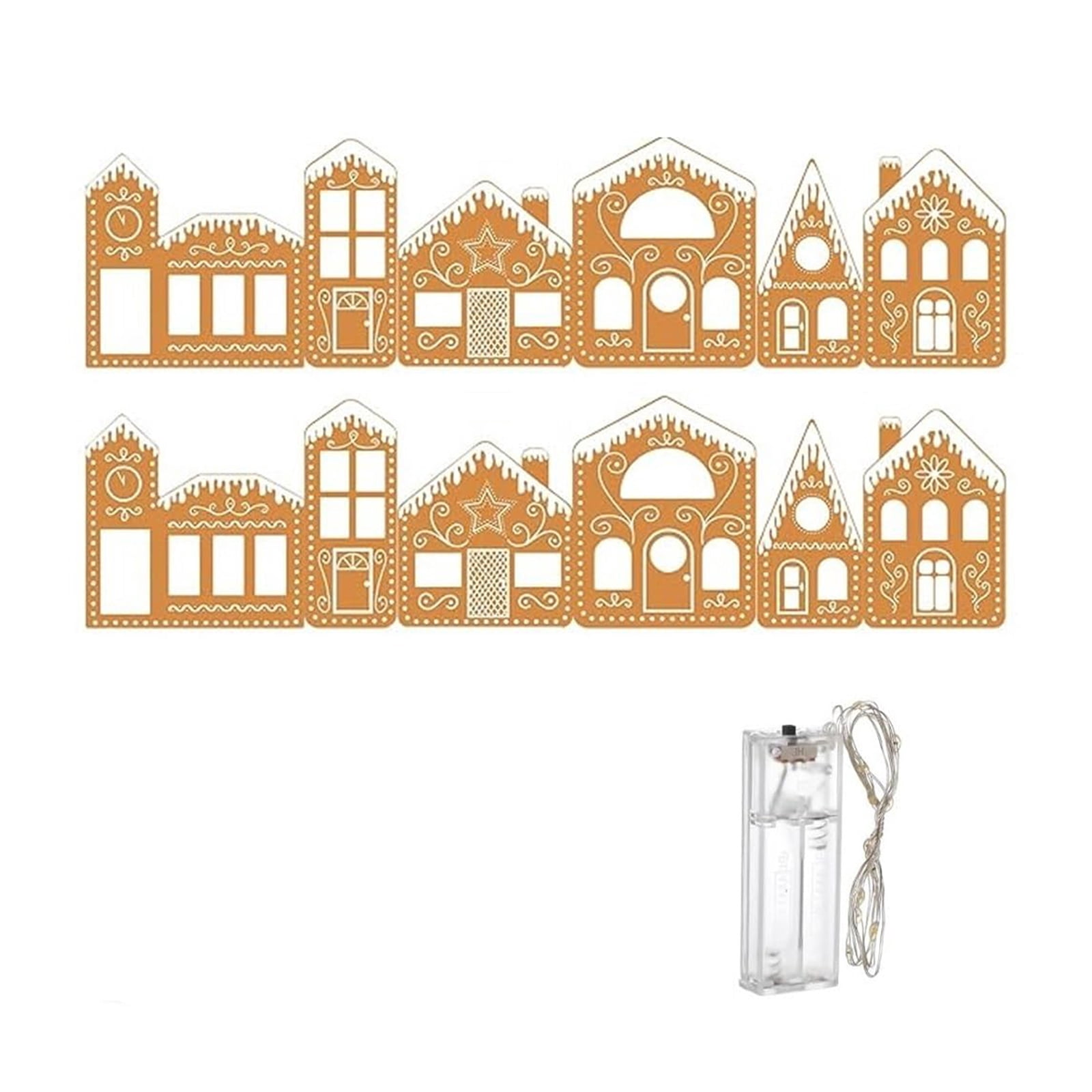 Christmas Gingerbread House Cardboard Kit, 2-Piece Set With 1 Battery ...