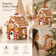 thumbnail image 1 of Christmas Gingerbread House Ornament, Mini House Hanging Ornament, Candy Cane Door Design for Christmas Tree, Wreath, Garland and Festive Holiday Display, 2.75 Inch, 1 of 7