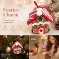 thumbnail image 1 of Christmas Gingerbread House Ornament, Mini House Hanging Ornament, Red Roof Candy Wreath Design for Christmas Tree, Wreath, Garland and Festive Holiday Display, 2.75 Inch, 1 of 7