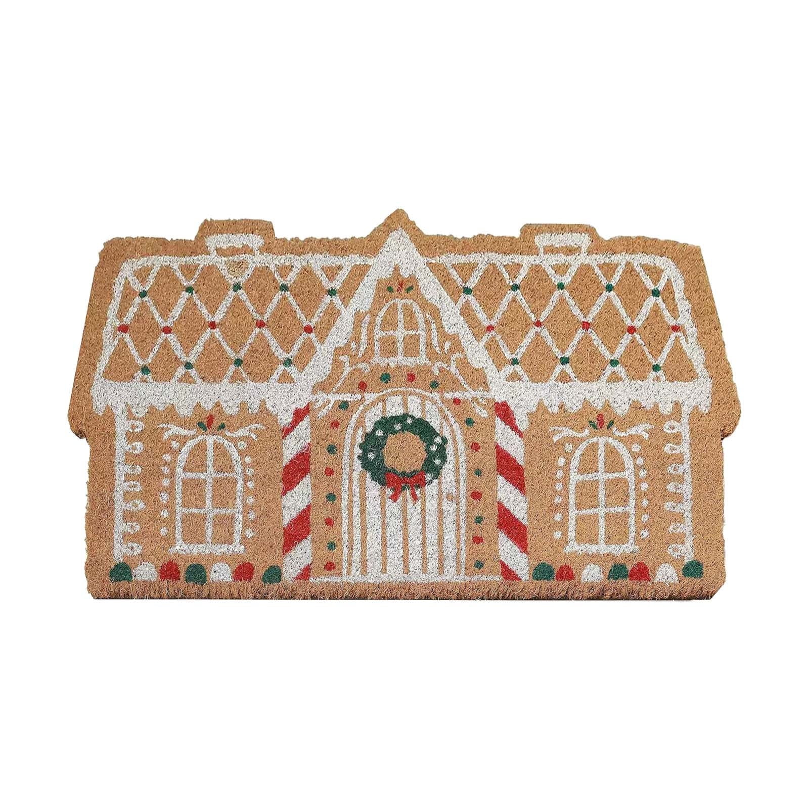 Christmas Gingerbread House Shaped Area Rug, Non- Ultra Soft Microfiber ...