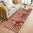 thumbnail image 1 of Christmas Gingerbread Kitchen Runner Rug 2x6 Washable Runners for Hallway Non Slip Winter Xmas Balls Candy Red Stripe Large Area Rug Indoor Floor Carpet for Bathroom Laundry Entryway Bedroom, 1 of 8