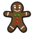 thumbnail image 1 of Christmas Gingerbread Man Applique Multi-Color Embroidered Hook & Loop Patch - 3 Inch Medium, 1 of 5