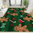 thumbnail image 1 of Christmas Gingerbread Man Area Rugs, Retro Red and Green Plaid Indoor Non-Slip Kids Rugs, Machine Washable Breathable Durable Carpet for Teen Room Home Decor 5'x6', 1 of 6