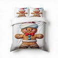 thumbnail image 1 of Christmas Gingerbread Man Bedding Set 3 Pcs Soft Microfiber Quilt Cover For Bedroom Decor, Comforter Cover With 2 Pillowcase, 1 of 5