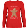 thumbnail image 1 of Christmas Gingerbread Man Can't Feel My Face Womens Long Sleeve T Shirt Red X-LG, 1 of 1