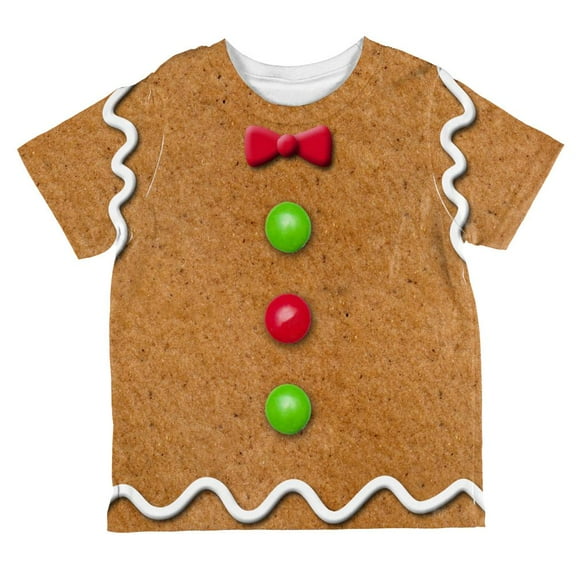 Christmas Gingerbread Man Costume All Over Toddler T Shirt Multi 6T