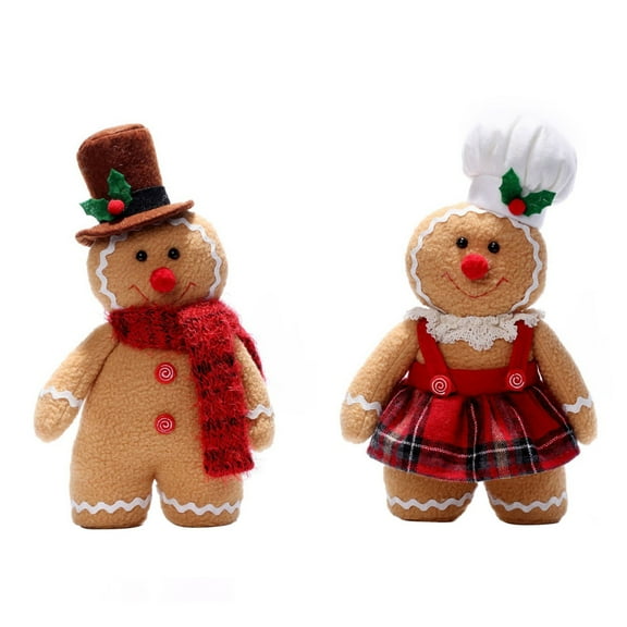 Christmas Gingerbread Man Decor Wood Gingerbread Sign Xmas Table Centerpieces Rustic Vintage Gingerbread Figurine Wooden Christmas Ornaments for Fireplace Holiday Indoor Farmhouse Party 2