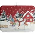 thumbnail image 1 of Christmas Gingerbread Man Dish Drying Mat Winter Snowflake Snowman Xmas Kitchen Drying Mat Dish Dryer Mat Absorbent Microfiber Dish Drying Mat Dish Draining Mat for Christmas Decorations 18x24 inch, 1 of 6