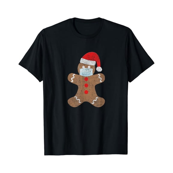 Christmas Gingerbread Man Face Mask Social Distance Gift Holiday T-Shirt, Size S-5XL